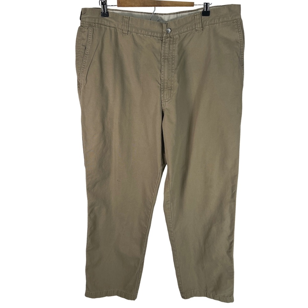 Columbia Mens 38x32 Tan Khaki Cotton Canvas Utility Carpenter Work Pants